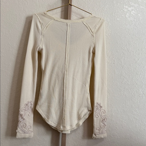 Free People Masquerade Cuff Thermal Shirt – Cream – Small – We The Free - Picture 7 of 7